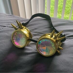 Gold Spiked Kaleidoscope Goggles